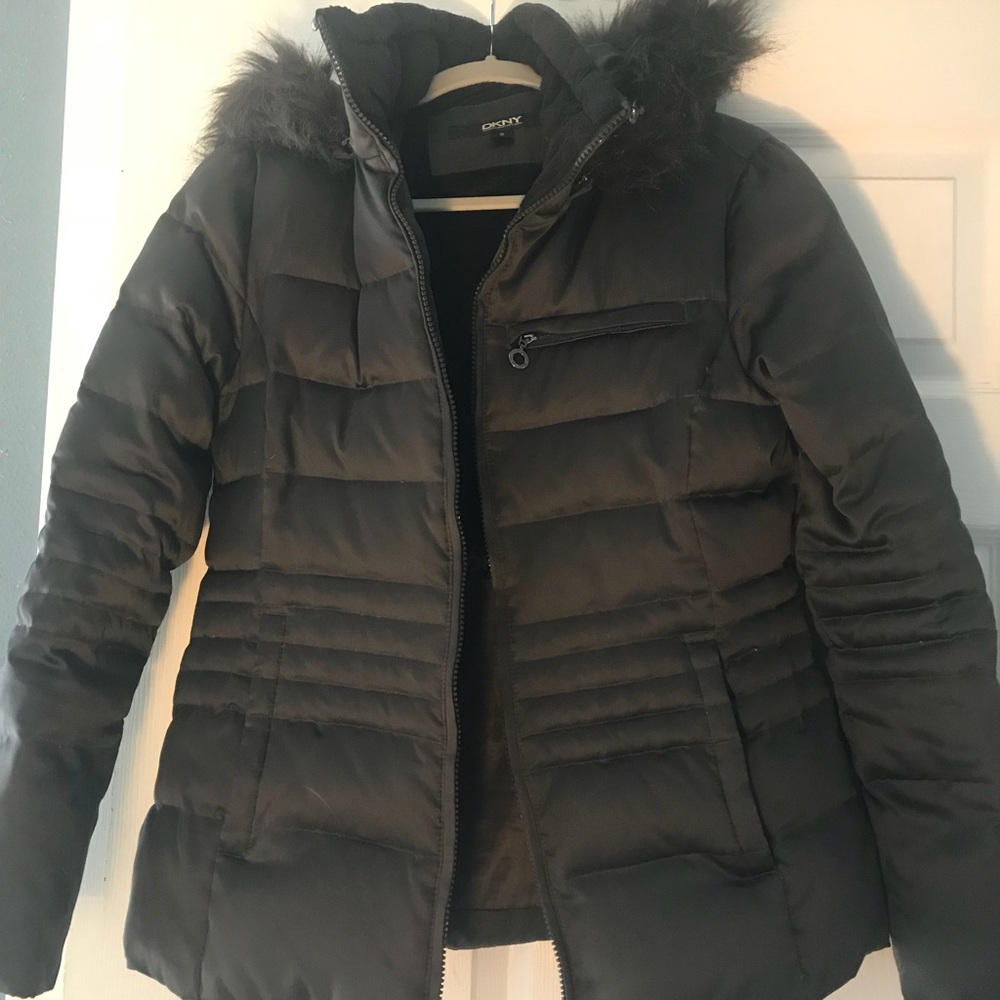 DKNY Puffer jacket, black, size small